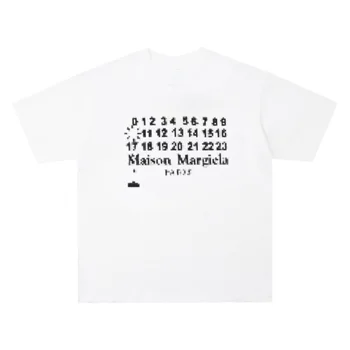 margiela унисекс летняя свободная повседневная футболка из 100% хлопка с мозаичным принтом mm6, буквы, мужские и женские топы с короткими рукавами оверсайз, пара оверсайз