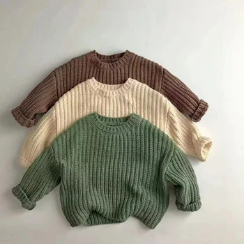 MILANCEL 2023, Осенние детские свитера, пуловер для мальчиков в коротком стиле, базовый трикотаж