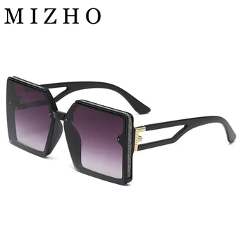 MIZHO Новые Солнцезащитные очки Red Square, женские негабаритные блестящие украшения, Модный Люксовый бренд Personlity Gradient Leopard Gafas UV400