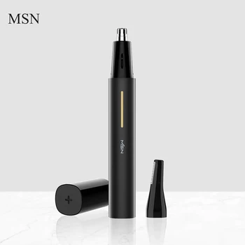 MSN 2-в-1 Электрический триммер для волос в носу, Портативная бритва для волос в носу, Машинка для стрижки бровей, Водонепроницаемый безопасный очиститель для мужчин