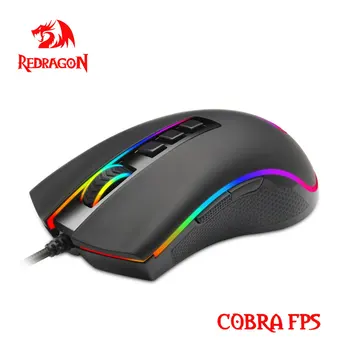 REDRAGON COBRA FPS M711-FPS RGB USB Проводная Игровая Мышь 32000 точек на дюйм 9 кнопок мыши Программируемые эргономичные Для Компьютера PC Gamer