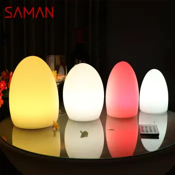 SAMAN Современная светодиодная атмосферная настольная лампа Креативный настольный светильник в форме яйца Цвет люминесценции Водонепроницаемый декор ресторана Kty
