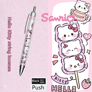 Sanrio Kitty Kuromi Anime Press Pen Girl 0,5 мм Черная гелевая ручка для подписи, Студенческие Канцелярские принадлежности Kawaii, Детский Рождественский подарок