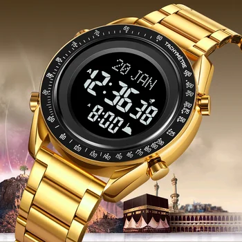 SKMEI Модный Многофункциональный мусульманский компас с большим циферблатом, спортивные водонепроницаемые электронные часы 2143