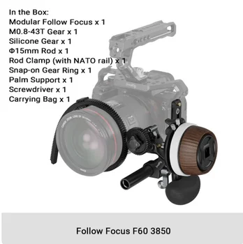 SmallRig Follow Focus F60 Ручной зуммер для отслеживания для Sony для Canon для Nikon DSLR камеры Аксессуары для подвеса 3850