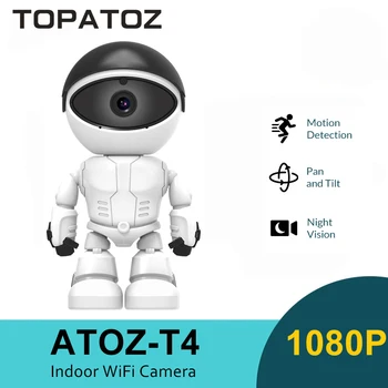 TOPATOZ 1080P HD Робот IP-Камера Домашняя Безопасность CCTV Видеонаблюдение Беспроводная WiFi Камера Радионяня В помещении