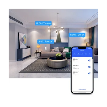 Tuya Brazil WiFi Smart Switch с Розеткой, Сенсорный Выключатель Smart Home Interruptor, Работающий для Google Home (W1)