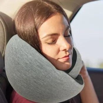 U-образная подушка из пены с эффектом памяти для путешествий, ортопедические подушки для сна, подушка для поддержки шеи и сна в складном портативном самолете