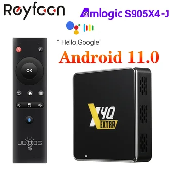 UGOOS X4Q Extra TV Box Android 11 Winevine L1 Amlogic S905X4 Поддерживает Голосовой ввод Google AV1 CEC HDR BT5.1 1000M 4GB 32GB X4Q Pro
