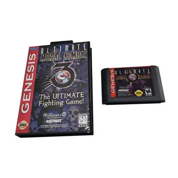 Ultimatemortalkombat3 Sega Genesis США Лейбл Mega Drive Картридж Новая игра 16 бит