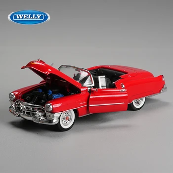 WELLY 1:24 1953 Cadillac Eldorado Convertible Классическая модель автомобиля из сплава, Отлитая под давлением Металлическая модель игрушечных транспортных средств, имитация детского подарка