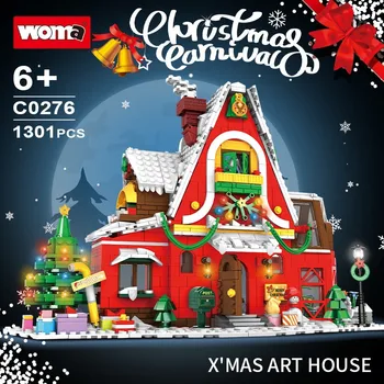 Woma 1301PCS Модель Рождественского домика Кирпичи Строительные блоки для детского Рождественского подарка