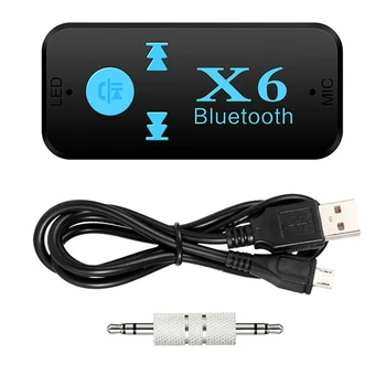 X6 Bluetooth приемник 3,5 мм разъем Aux USB Беспроводной аудиоадаптер Поддержка громкой связи TF карта микрофон Вызов Mp3 плеер Bluetooth для автомобиля