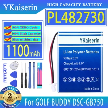 YKaiserin Аккумулятор PL482730 1100 мАч Для GOLF BUDDY Voice 2 Voice2 GPS Дальномер Plus VS4 YK372731 DSC-GB750 DSC-GB900 Bateria
