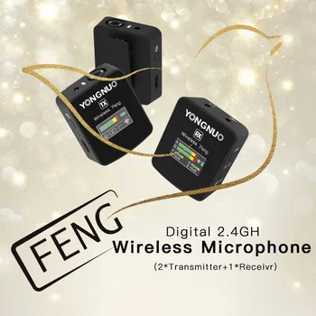 YONGNUO FENG Камера для видеосъемки, Аудио Домашний студийный микрофон для караоке, Беспроводной микрофон, Профессиональные микрофоны