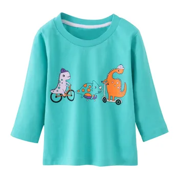 Zeebread / Новые осенне-весенние футболки для мальчиков и девочек в полоску с вышитыми модными буквами Caterpillar, Детская хлопчатобумажная одежда, детские топы