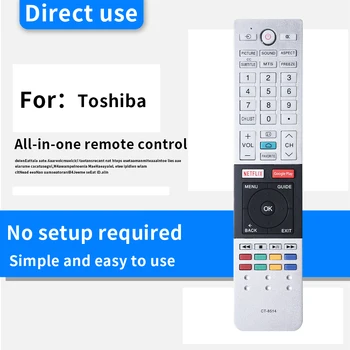 ZF применяется к CT-8514 для ЖК-телевизора TOSHIBA, подходит для замены оригинального пульта дистанционного управления CT-8521 8522 8538