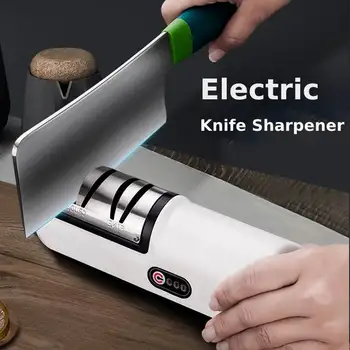 Автоматическая Электрическая точилка для ножей USB, Регулируемая Перезаряжаемые Кухонные Ножи, Быстрозатачивающаяся шлифовальная машина для кухонных инструментов