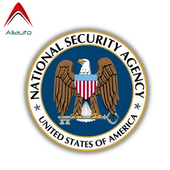 Автомобильная наклейка Aliauto Агентство национальной безопасности Флаг Америки Виниловая наклейка, покрывающая царапины для Kia Rio Opel Astra Hyundai, 12 см * 12 см