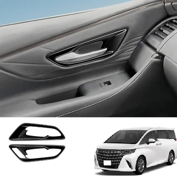 Автомобильная Яркая Черная Внутренняя Дверная Чаша, Внутренняя Ручка, Защитная Крышка для Toyota Alphard 40 Series 2023 + RHD