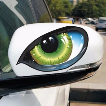 Автомобильные наклейки 3D Стерео Светоотражающие наклейки с кошачьими глазами Креативная наклейка на зеркало заднего вида Универсальные наклейки для глаз