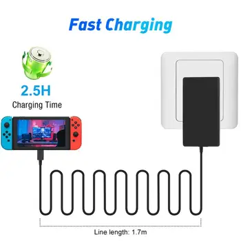 Адаптер зарядного устройства Портативный для Nintendo Switch 5V 2.4A Геймпад EU/US Plug NS