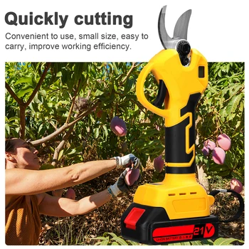 Аккумуляторные ножницы для обрезки деревьев 21 В, высокоэффективный электрический секатор для обрезки фруктовых деревьев, бонсай, веток, резак для ландшафтного дизайна