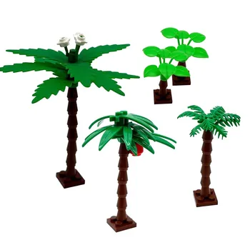 Аксессуары для городских растений Строительные Кирпичи Кокосовая пальма Обучающие Сборные Блоки Детская игрушка Подарок своими руками