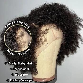 Афро Кудрявый 13X6 Прозрачных Кружевных Фронтальных париков из человеческих волос Глубокие Кудрявые Кружевные Фронтальные парики Для женщин Бразильские парики из человеческих волос