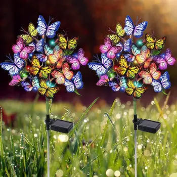 Бабочки Солнечный Свет Атмосферостойкие Бабочки Солнечная Лампа Ip65 Водонепроницаемый Светодиодный Ночник для Наружного Сада Патио Двор