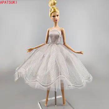 Балетное платье Grey Waves для куклы Барби, модная одежда для танцев, 3-слойная юбка со стразами, вечернее платье, аксессуары для кукол 1/6, Игрушки