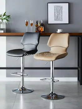 Барный стул легкий роскошный современный простой скандинавский барный стул с поворотной спинкой, бытовой барный стул, высокий стул на стойке регистрации