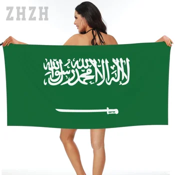 Больше дизайна Банное полотенце с эмблемой флага Саудовской Аравии, Быстросохнущая Микрофибра, Впитывающая Мягкую воду, Дышащая Пляжная Купальная Ванная Комната
