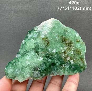 БОЛЬШОЙ! 420 Г натурального зеленого солнечного света флюорит Образец минерала кластер камней и кристаллов Целебный кристалл
