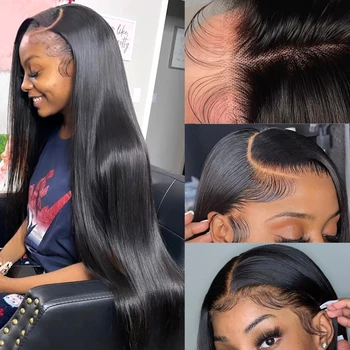 Бразильский прямой парик из человеческих волос на кружеве 360 париков из человеческих волос на кружеве 13x4 парика из человеческих волос на кружеве, предварительно выщипанные парики для женщин