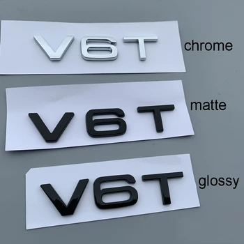 Буква Номер Эмблемы V6T V8T V10 W12 Автомобильный Стайлинг Боковое Крыло Задний Багажник Значок Логотип Наклейка для Audi A4L A5 A6L A7 A8L TT RS7 SQ5