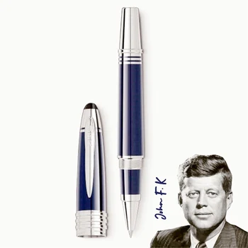 Великолепные темно-синие металлические шариковые ручки-роллеры JFK класса люкс MB, канцелярские принадлежности для письма, Подарочные канцелярские принадлежности с серийным номером