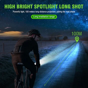 Велосипедная лампа 10LED с цифровым дисплеем емкостью 5000 мАч, велосипедные фары горят до 10,8 ч, индикатор заряда батареи для езды на велосипеде по горной дороге ночью