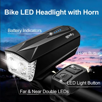 Велосипедный фонарь с клаксоном, велосипедная светодиодная передняя фара для ночной езды на велосипеде