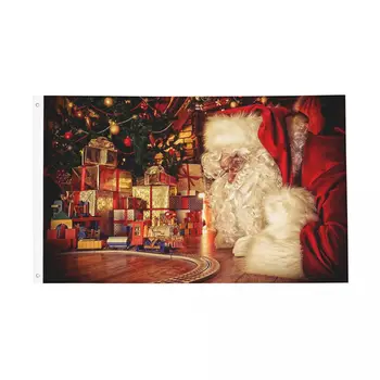 Веселого Рождества, Флаг Санта-Клауса, Наружный Баннер, Полиэфирный Камин, Новогоднее украшение, Устойчивые к Выцветанию Флаги размером 60x90 90x150 см