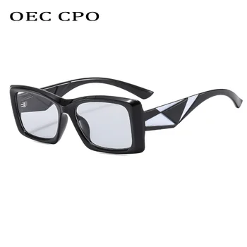 Винтажные квадратные солнцезащитные очки Для женщин, мужчин, Новые модные солнцезащитные очки в стиле панк, женские Брендовые дизайнерские очки в негабаритной оправе, светло-серые Очки UV400