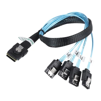 Внутренний кабель-разветвитель для жесткого диска Mini SAS SFF-8087 с 36 контактами на 4 SATA с 7 контактами.