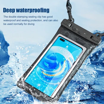 Водонепроницаемый чехол для телефона, сумки для плавания с сенсорным экраном, Прозрачная защита для мобильного телефона с лямками для плавания под водой