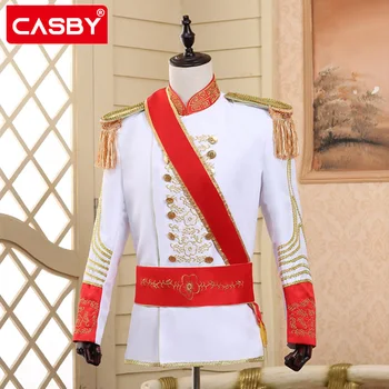 Военный костюм Casby Grand Marshal Palace Для выступлений, черно-белый мужской костюм Почетного караула для барабанной музыки на Европейской сцене