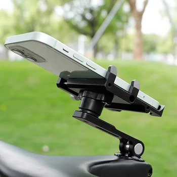 Вращающийся на 360 ° держатель для велосипедного телефона с защитой от встряхивания Крепление для стволовых клеток велосипеда Алюминиевый Держатель для мобильных телефонов мотоциклов и велосипедов