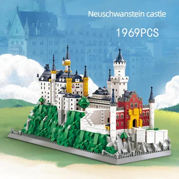 Всемирно известная историческая архитектура Германия, Свободное государство Бавария, Строительный блок, Новая модель замка из Лебединого камня, Коллекция кирпичных игрушек