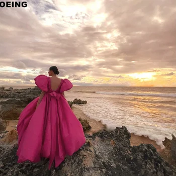 Выпускные платья принцессы OEING Rose Red с длинным шлейфом, вечернее платье ручной работы, бальные платья для официальных мероприятий с бантом, Vestidos De Novia