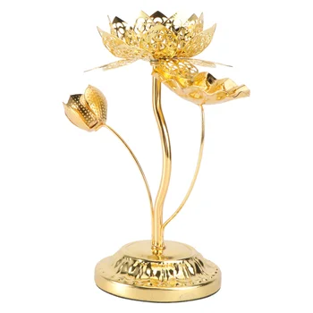 Высокий держатель лампы Lotus, креативный подсвечник, фонарь, декоративные чайные светильники