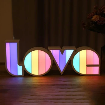 Высококачественные Неоновые Огни LOVE Загораются Буквами Love Shape Night Light с Подсветкой USB и Питанием от Аккумулятора для Свадебного Декора