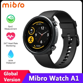 Глобальная версия смарт-часов Mibro A1 5ATM Водонепроницаемый монитор сердечного ритма SpO2 Фитнес-трекер 20 спортивных режимов Bluetooth Smartwatch